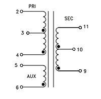 Schematic Drawing for P3799-3 Series Offline Isolated Flyback Transformer